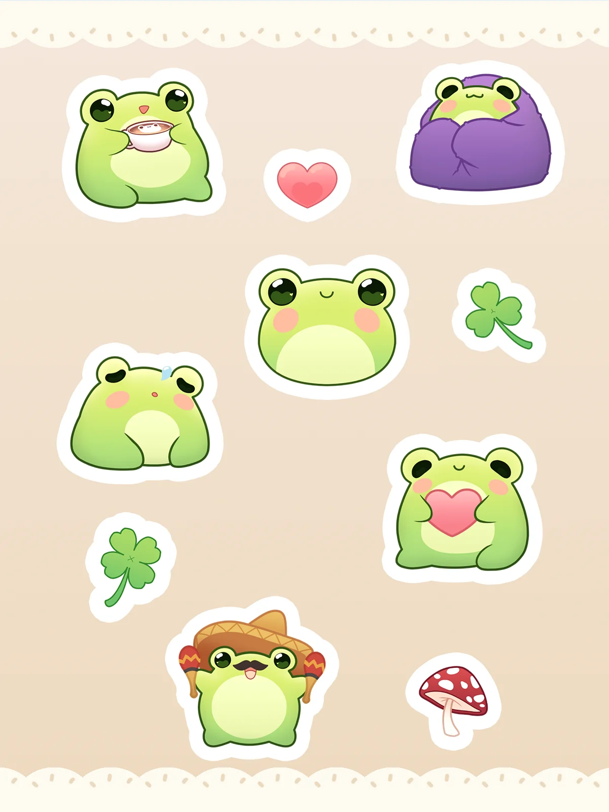 【Sticker Sheet】- Cozy Froggies product image (1)