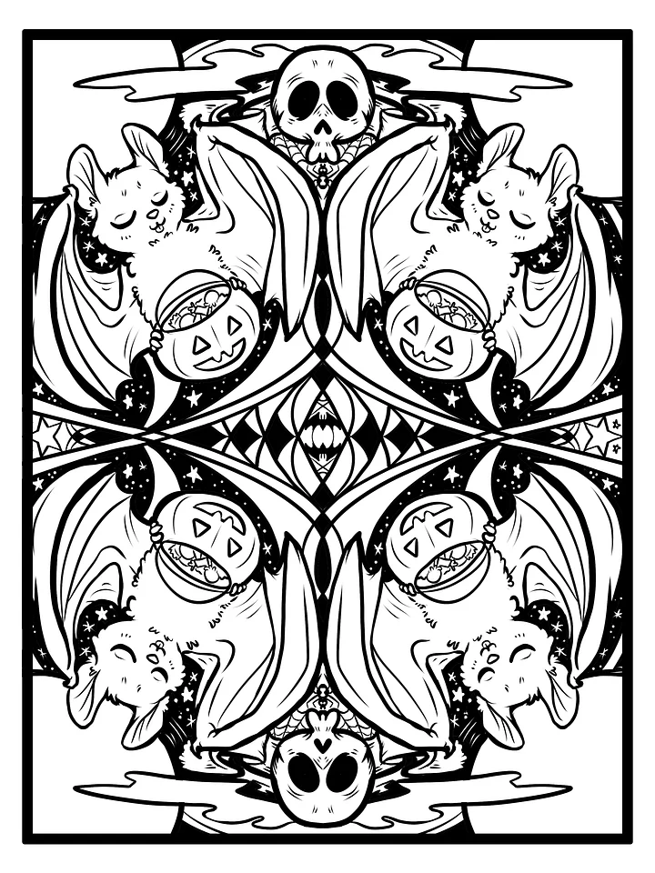 Cute Cartoon Bats - Halloween - Coloring Pages product image (2)