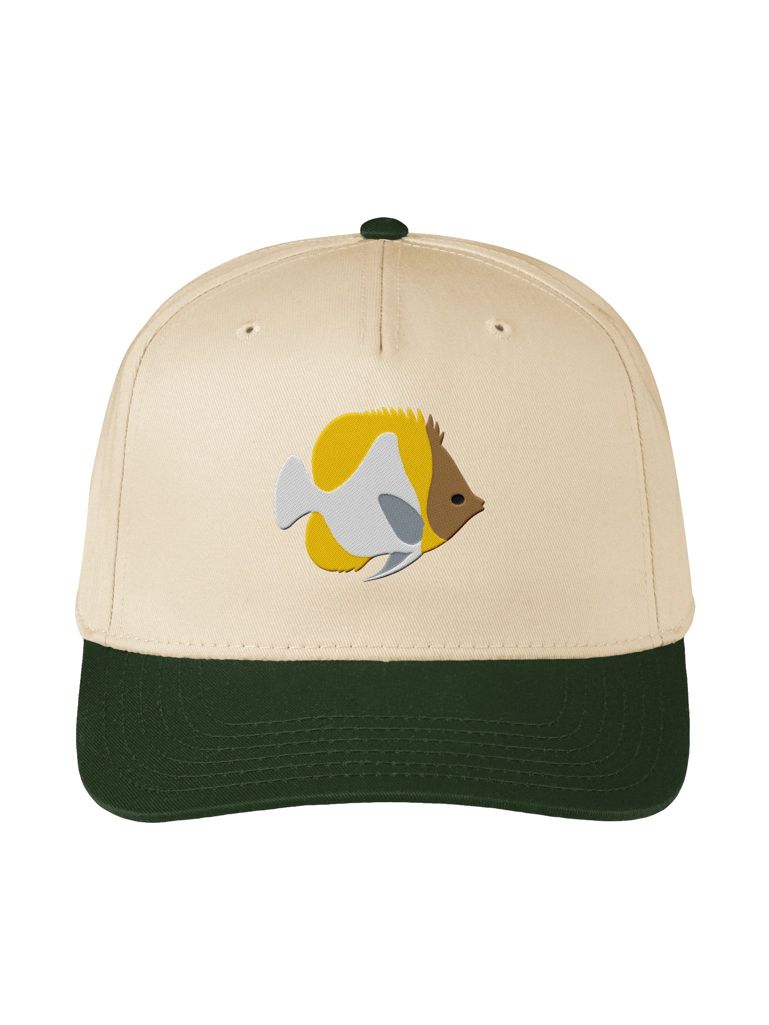 Pyramid Butterflyfish Embroidered Mid-Profile Baseball Cap | Saltwater Reef Aquarium Fish Hat product image (1)