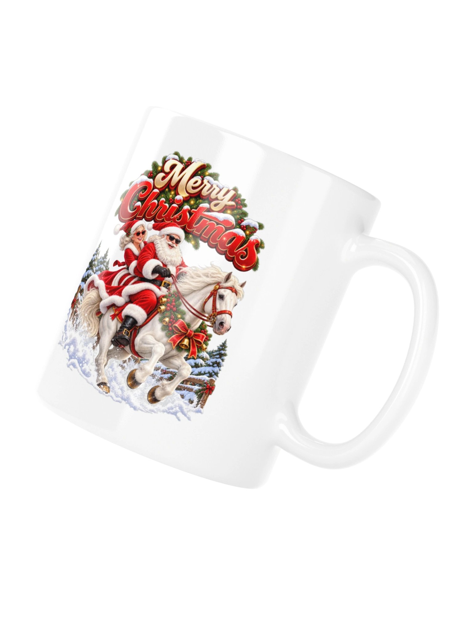 MERRY CHRISTMAS — SANTA & MRS. CLAUS HORSEBACK ADVENTURE - MUG product image (12)