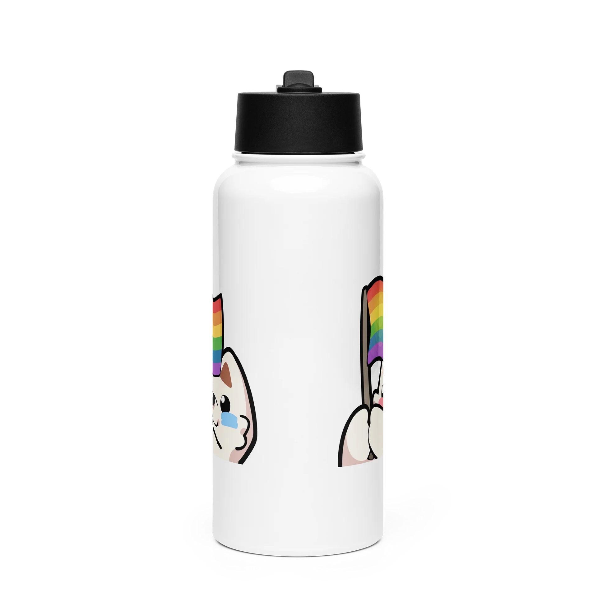 Rainbow Stainless Steel Water Bottle with a Straw product image (2)