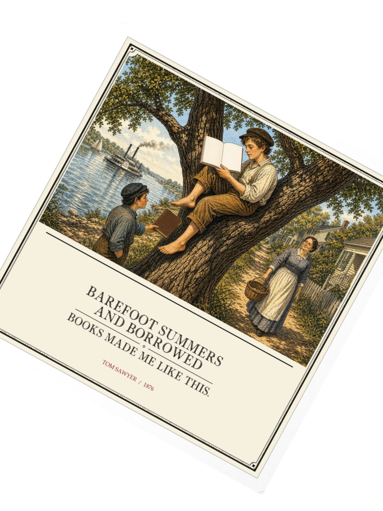 Barefoot Summers Borrowed Books Made Me Like -- The Adventures of Tom Sawyer Sticker product image (2)