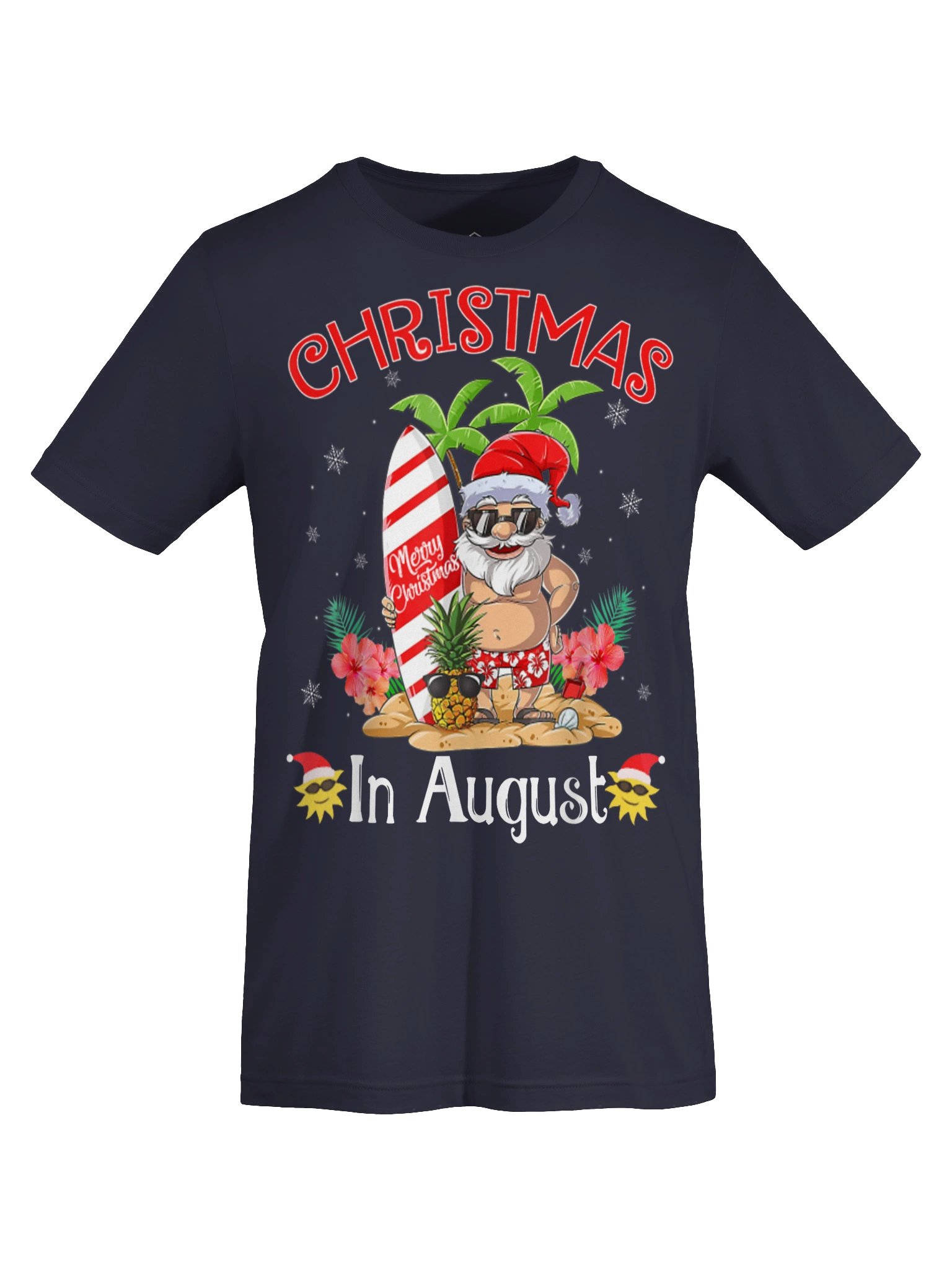 Christmas In August Shirt Funny Summer Santa Beach Vacation T-Shirt product image (7)