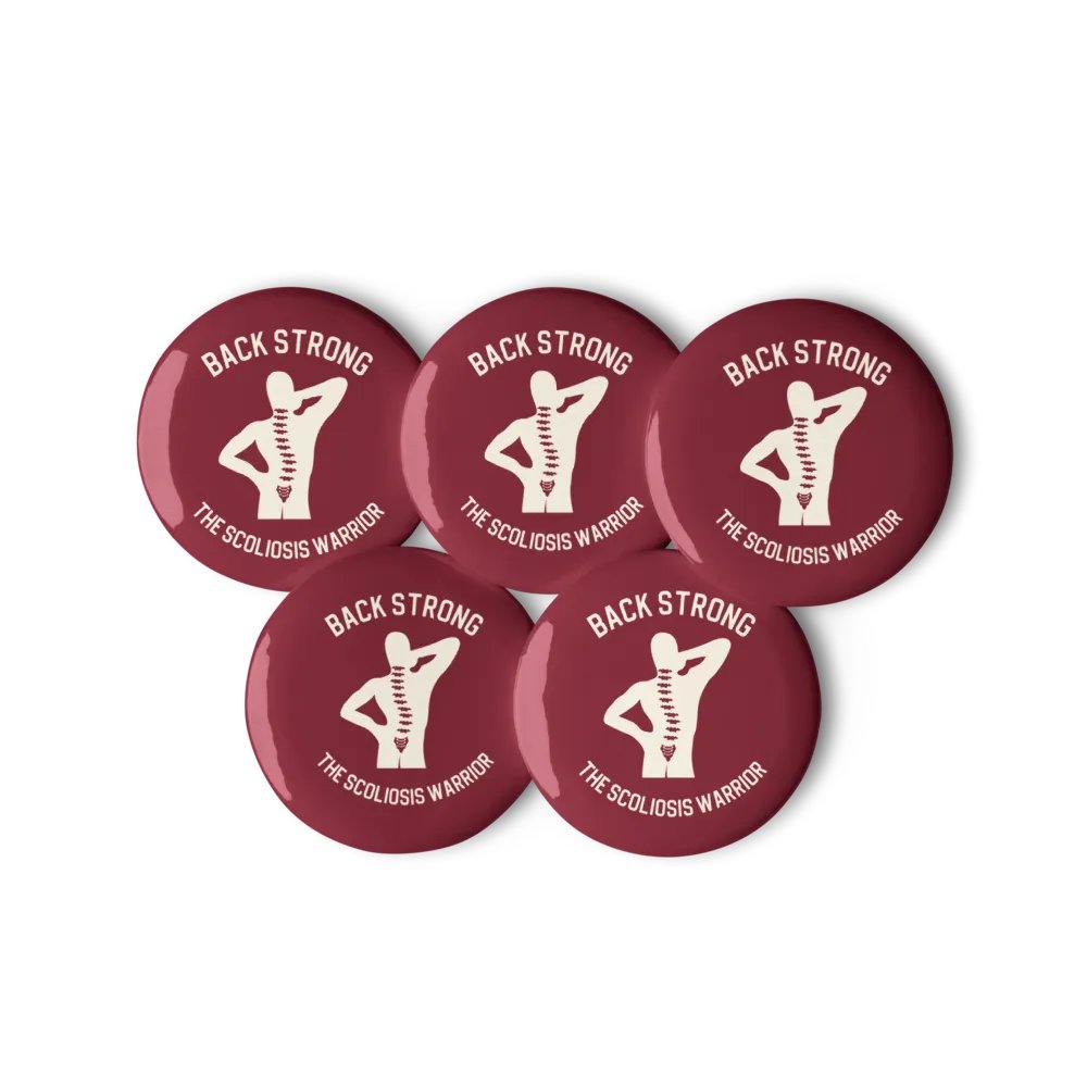 Scoliosis Warrior Button Set: Maroon product image (6)