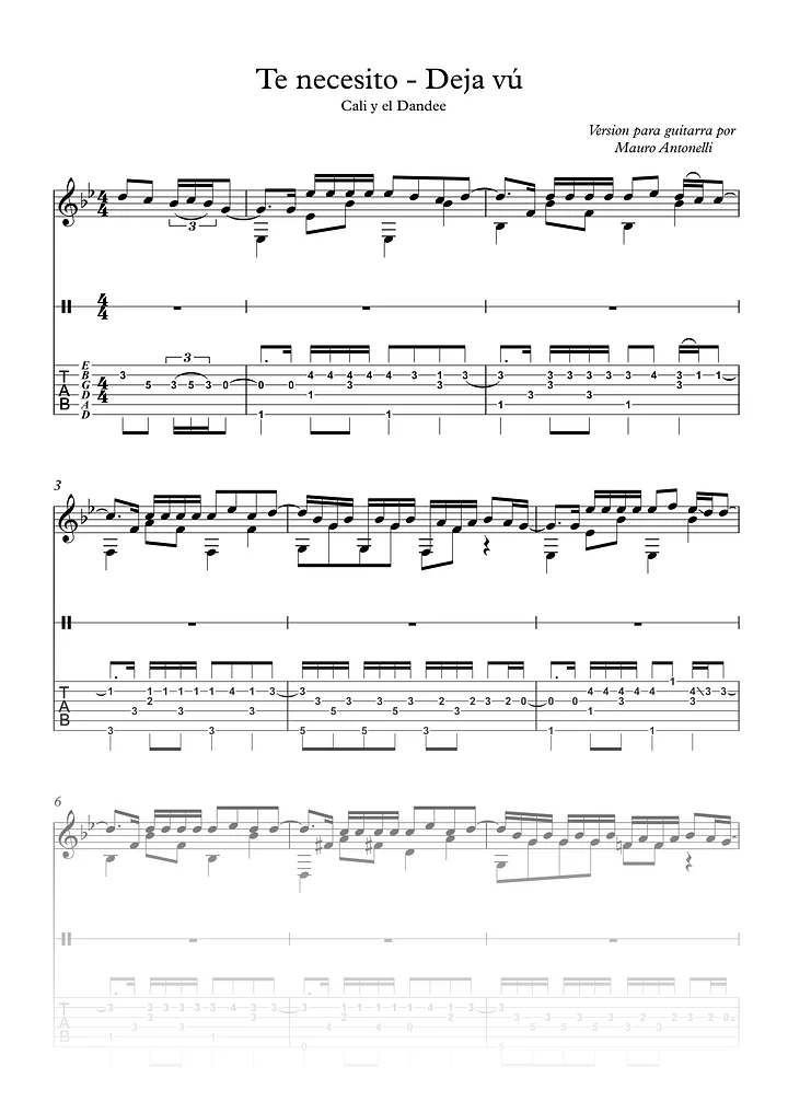 Te necesito - Partitura + Tab product image (1)