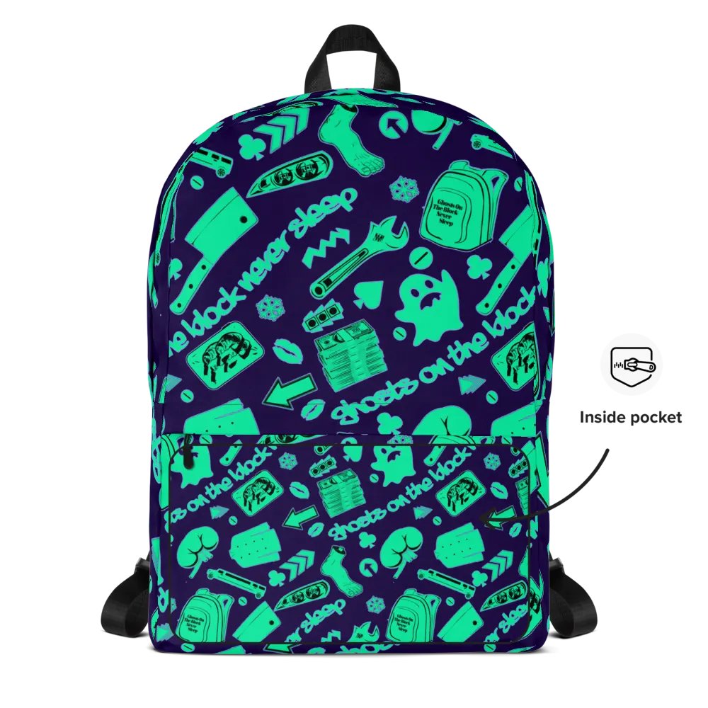 A8M - Ghosts On The Block Never Sleep Bookbag (Neon February) product image (4)