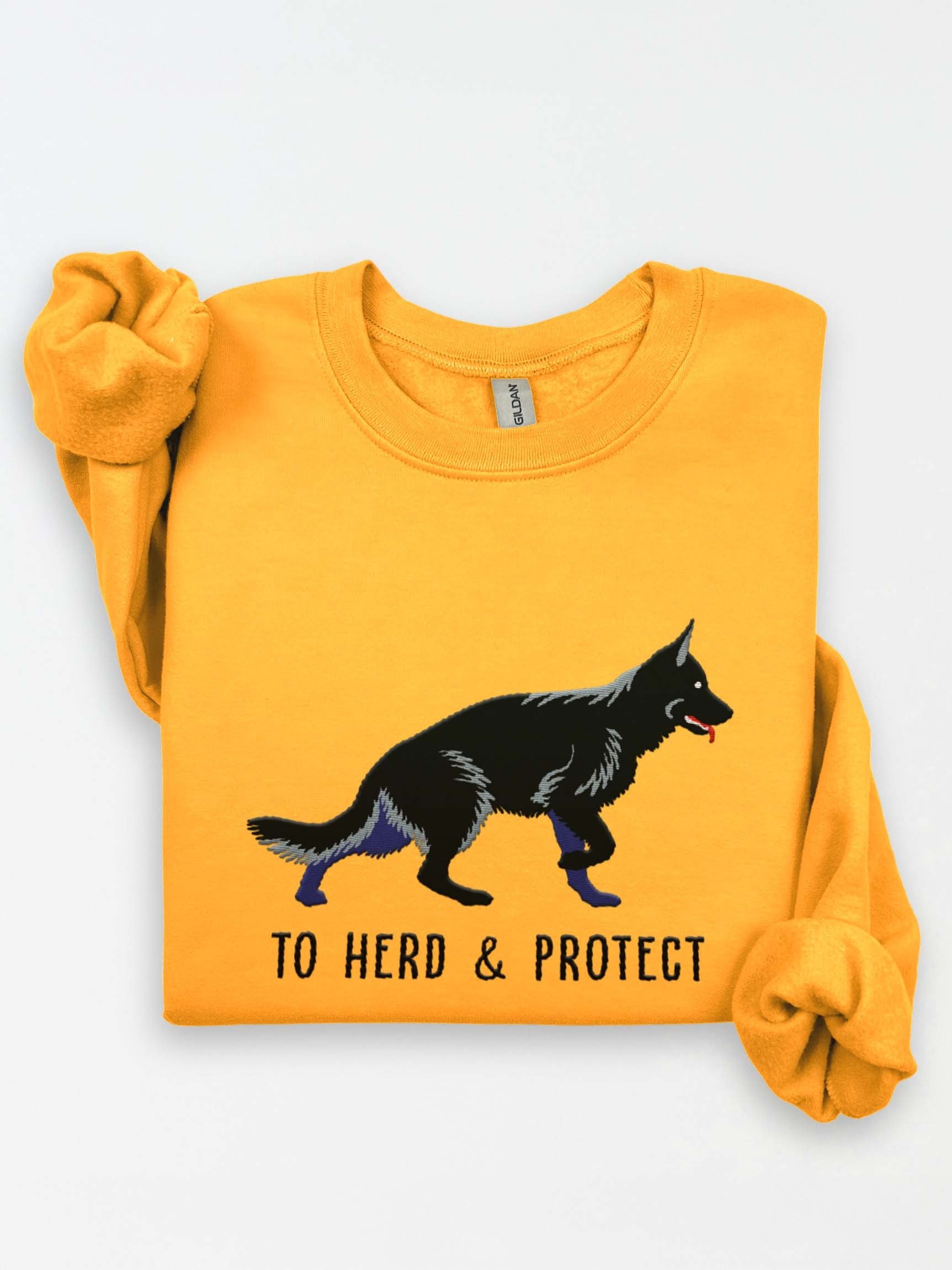 To Herd & Protect Sweatshirt (Embroidered) of a German Shepherd(Black) product image (1)