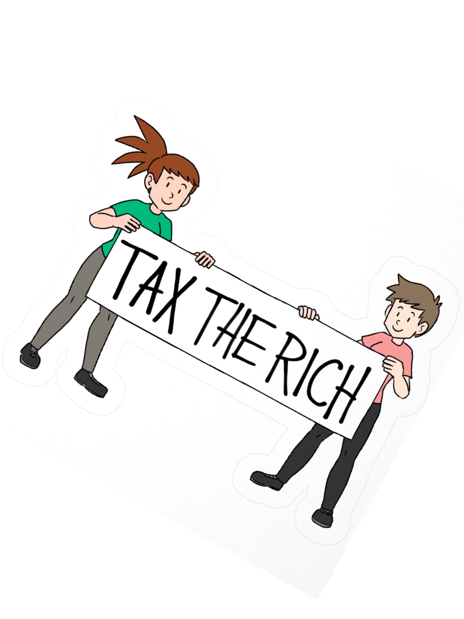 "Tax the rich" banner die-cut sticker product image (4)