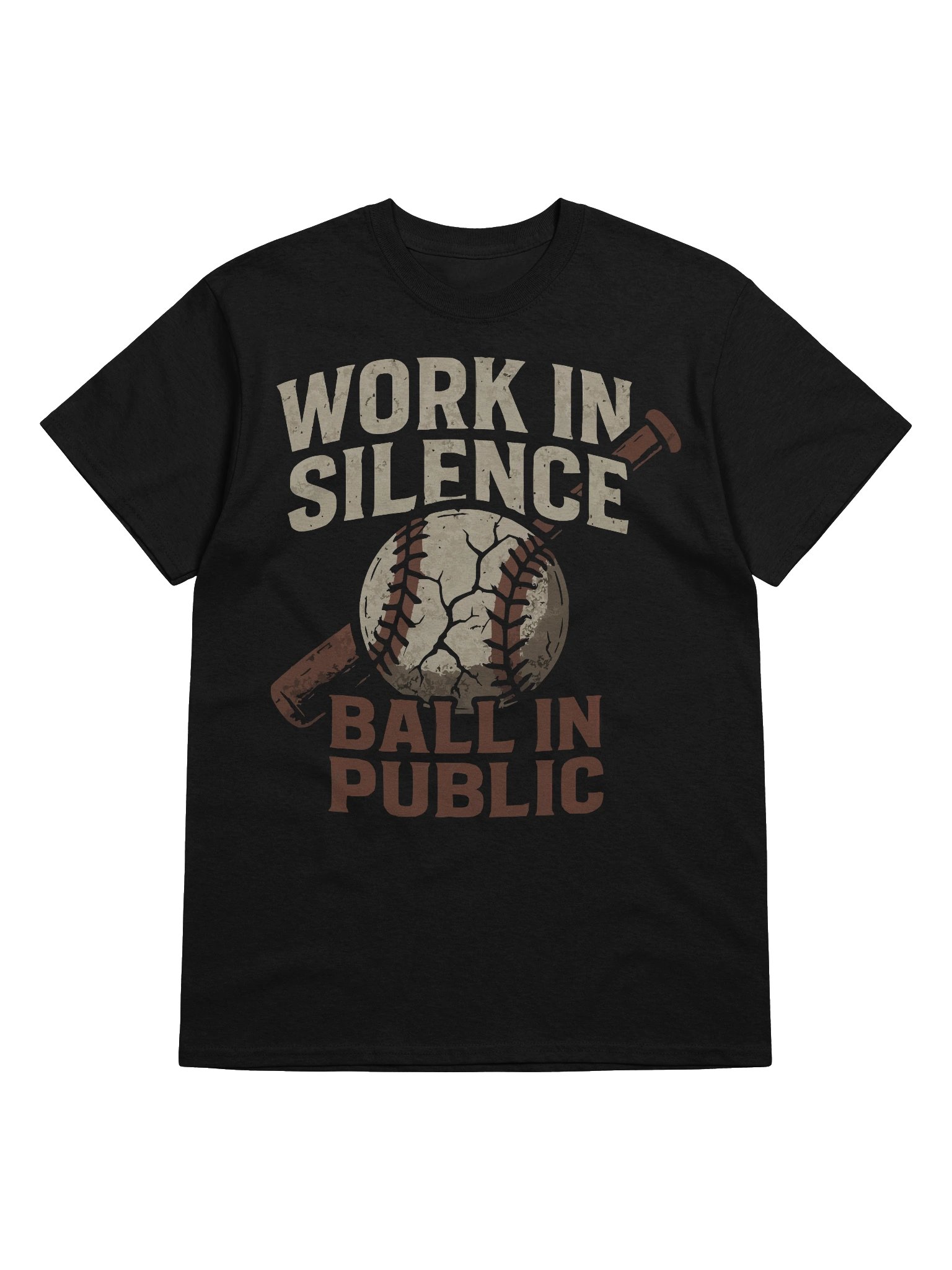 “Work in Silence, Ball in Public” Baseball Motivation Tee product image (5)
