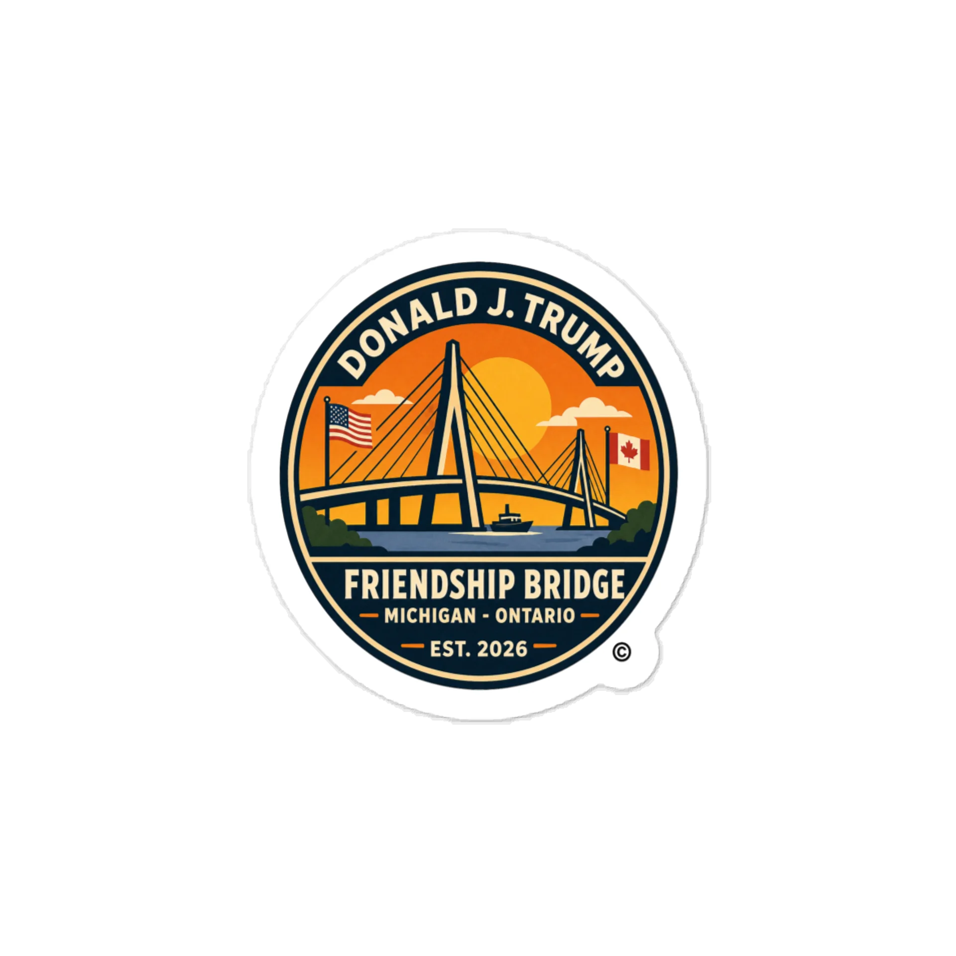 Kiss-Cut Vinyl Decals - Donald J. Trump Friendship Bridge™ product image (1)
