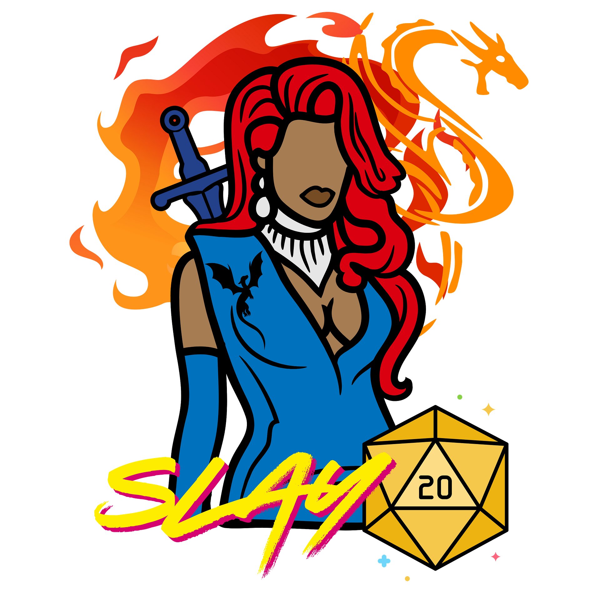 Slay Queen d20 Sticker (3" x 3") product image (2)