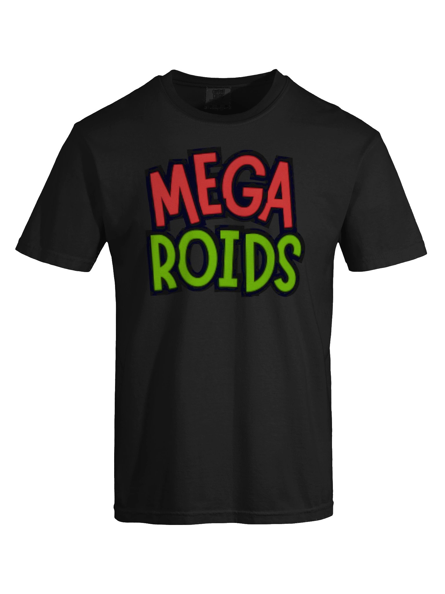 MEGA ROIDS Bold Red & Green Typographic Tee product image (5)