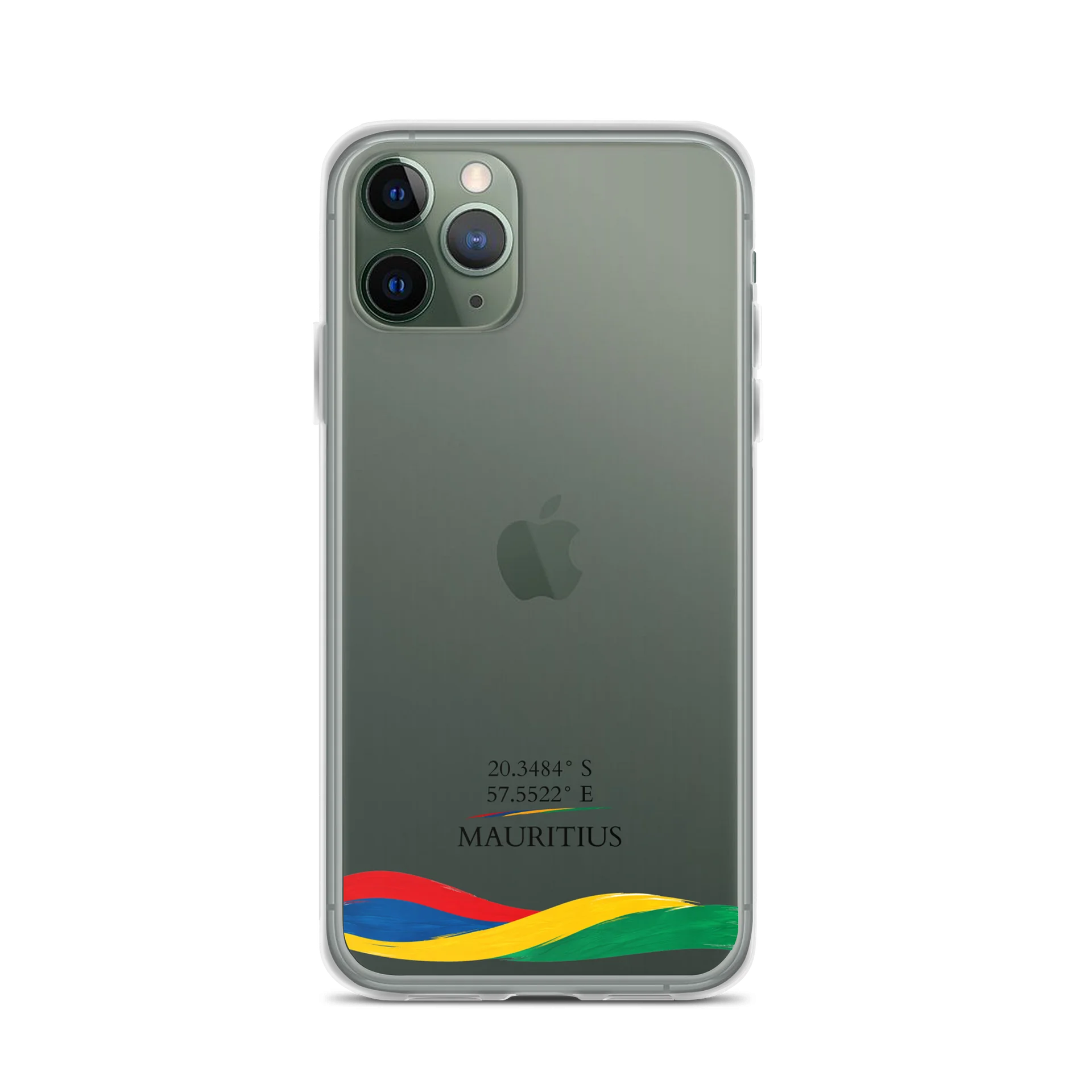 Mauritius Coordinates – transparent iPhone Case product image (2)