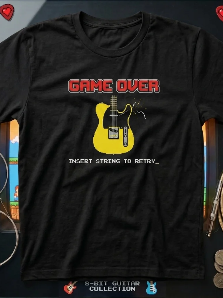 Game Over Tele - Funny Guitar & Retro Gaming T-Shirt product image (1)