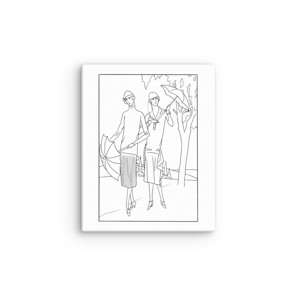 Art Goût Beauté, 1925 — Two Women Walking in the Countryside | Color Your Own Canvas Print product image (9)