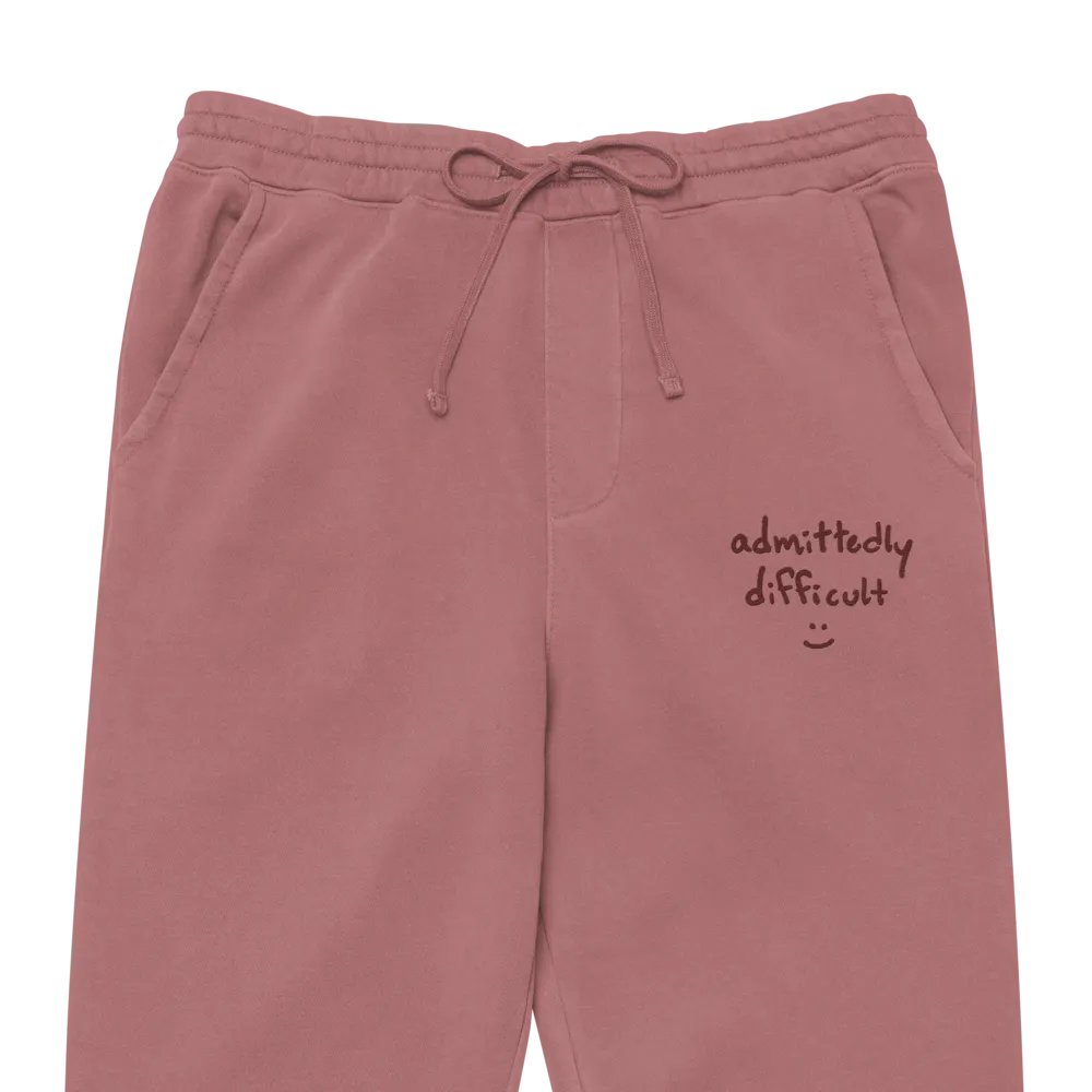 admittedly difficult (maroon thread) pigment dyed sweatpants product image (2)
