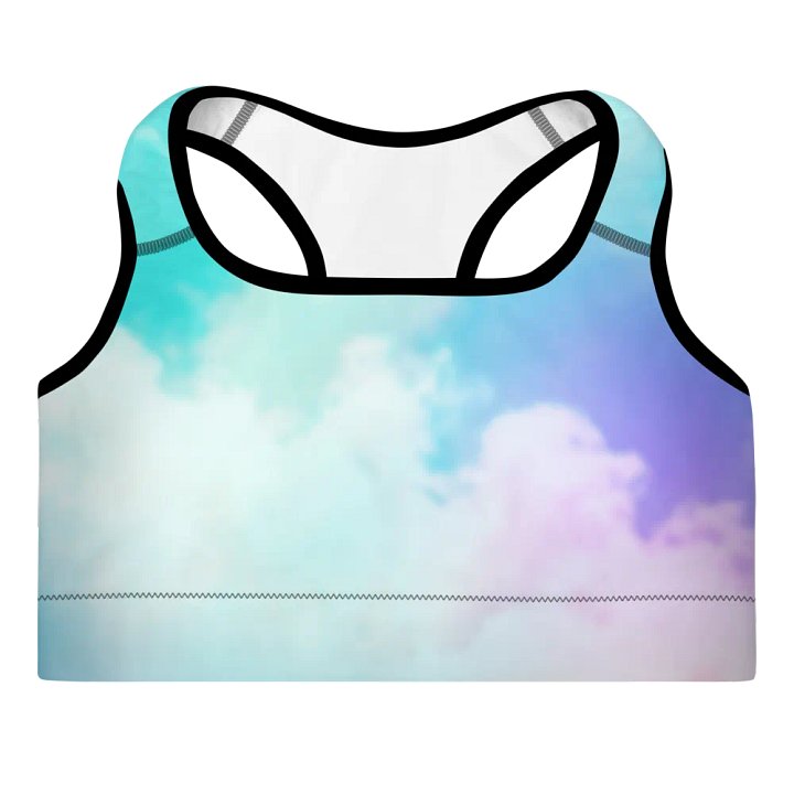 Blur cloud rainbow Design Padded Sports Bra - v2 product image (2)