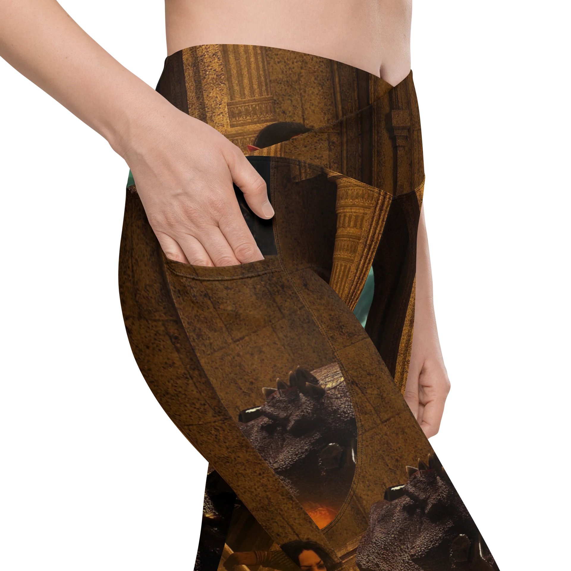 'Elven Stories - Warriors Cry Too' Crossover Leggings with Pockets product image (10)