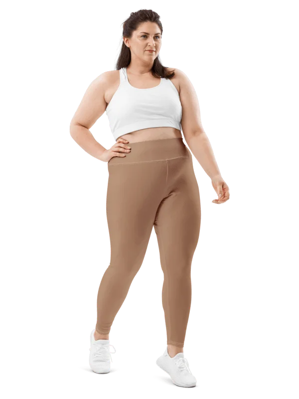 Tan All-Over Print Plus Size Leggings product image (1)