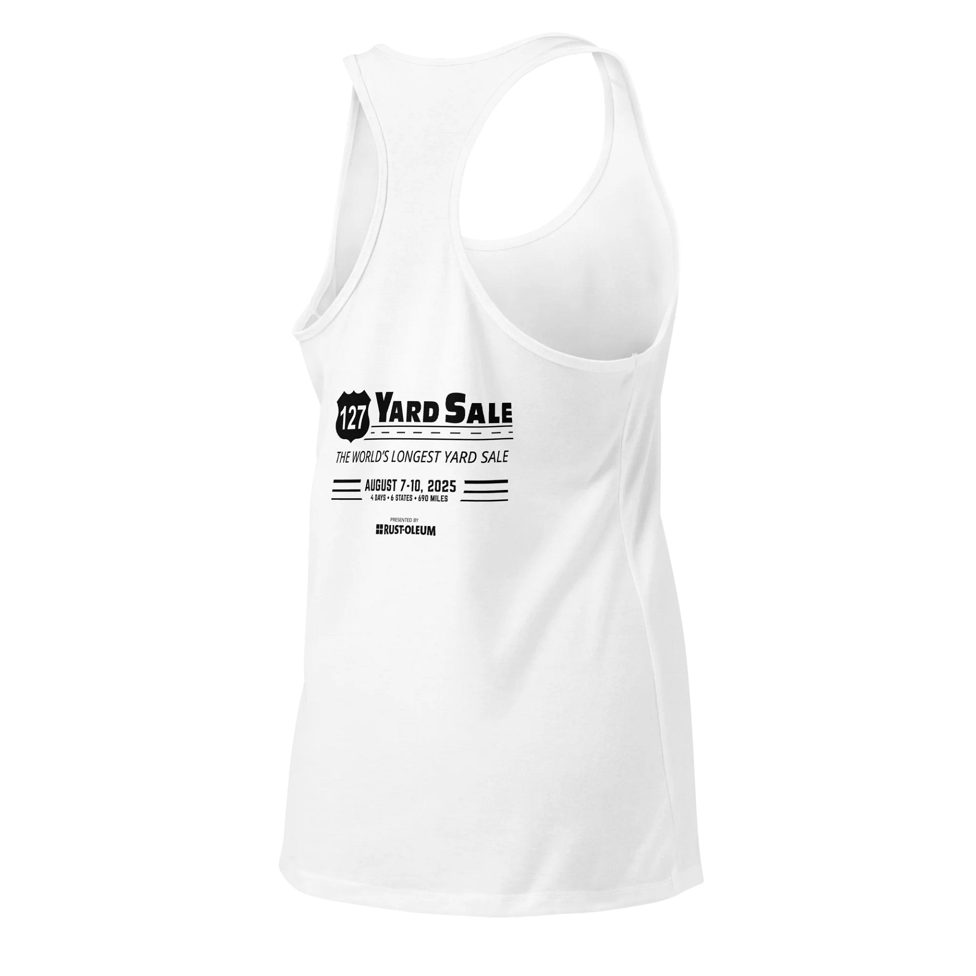 127 Yard Sale (2025) Vintage - Next Level Women's Racerback Tank Top - White product image (4)