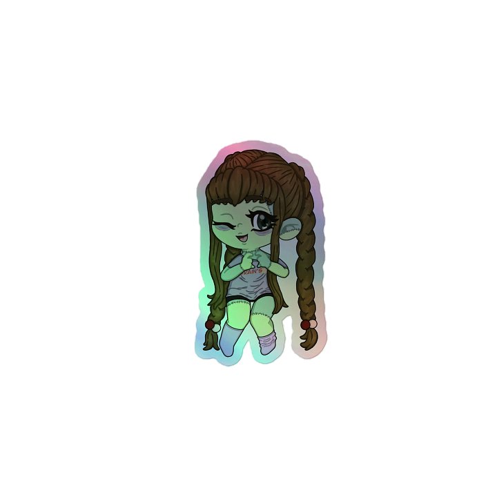 Autumninstitches Heart hand Holgraphic sticker product image (1)