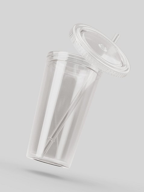Photo showing Double Wall Clear Plastic Tumbler
