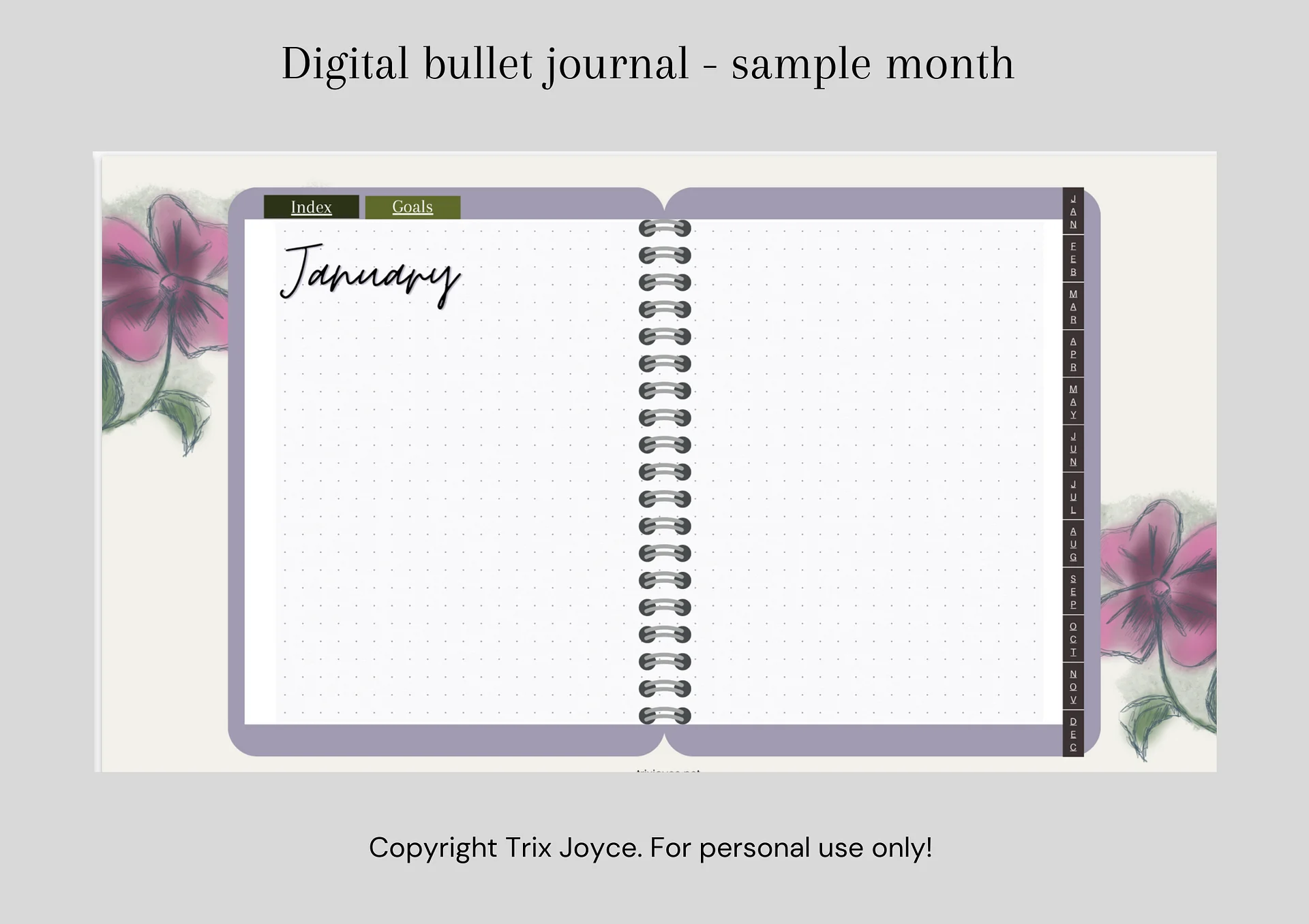 Hyperlinked Digital Bullet Journal - Purple (digital download) product image (3)