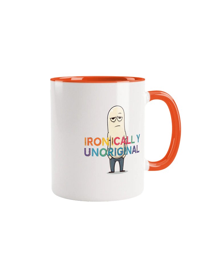 "Ironically Unoriginal" Ceramic Mug with Color Inside product image (1)