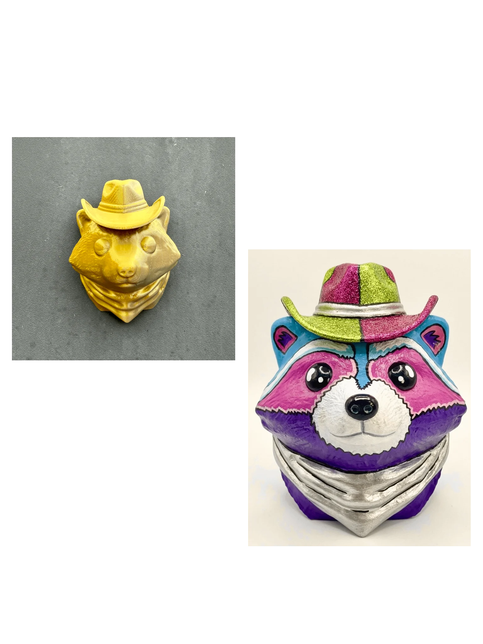 Raccoon Party Bundle: Wall Mount + Magnet (Gold & Silver) product image (1)
