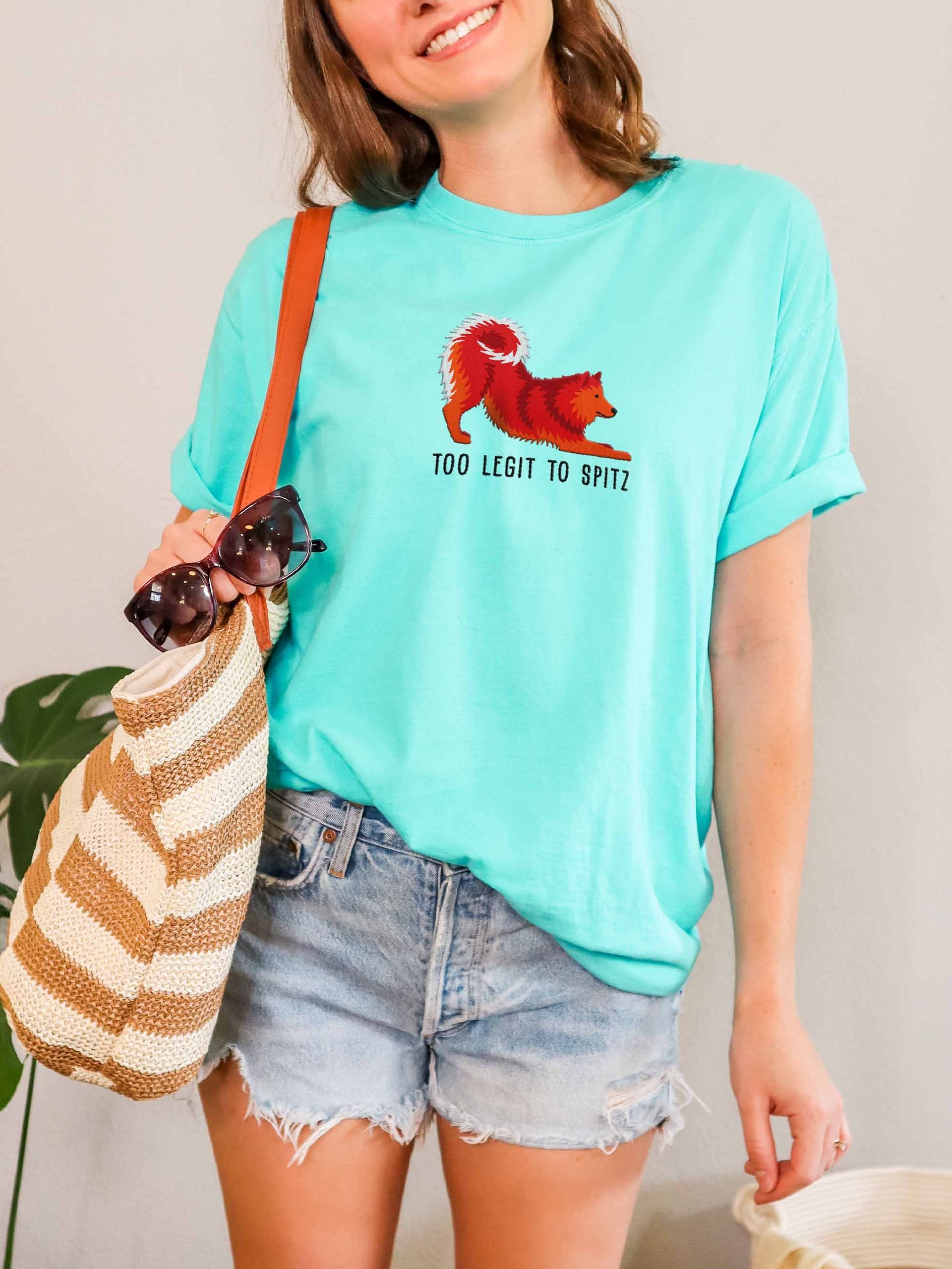 Too Legit to Spitz T-Shirt(Embroidered) of a Finnish Spitz(Red) product image (2)