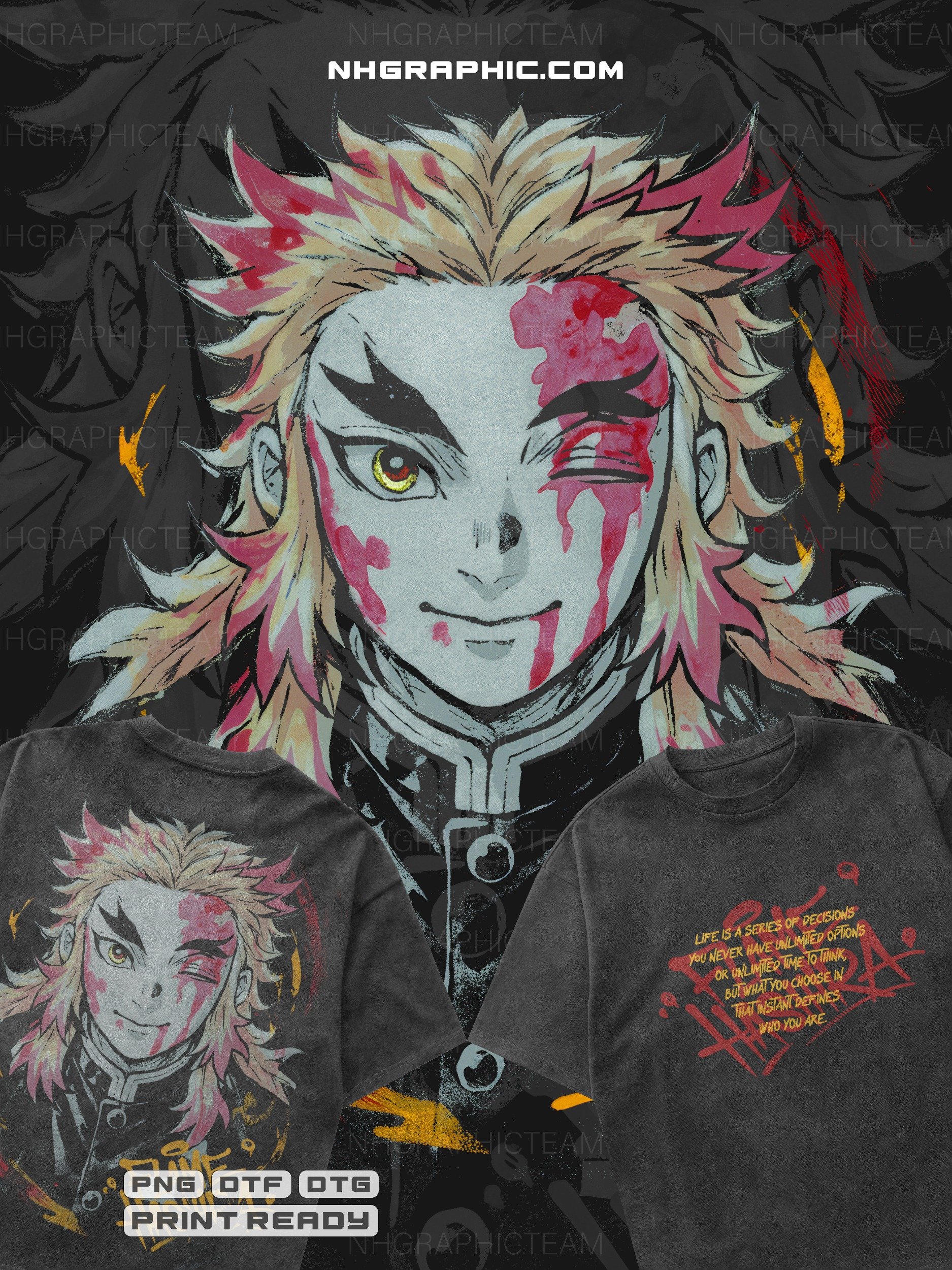 9-Piece Demon Slayer Front & Back PNG Bundle product image (6)