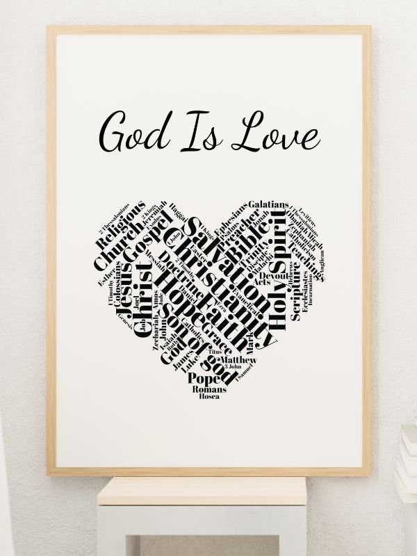 Printable Christian Wall Art – "God is Love" Heart Design product image (2)