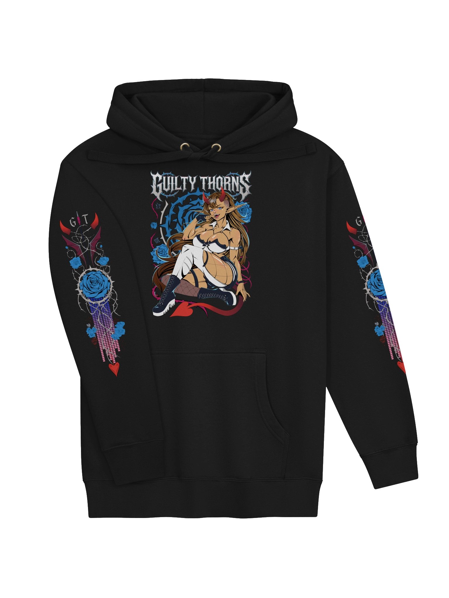 Metal Midnight Bloom Hoodie with sleeve/back design product image (3)