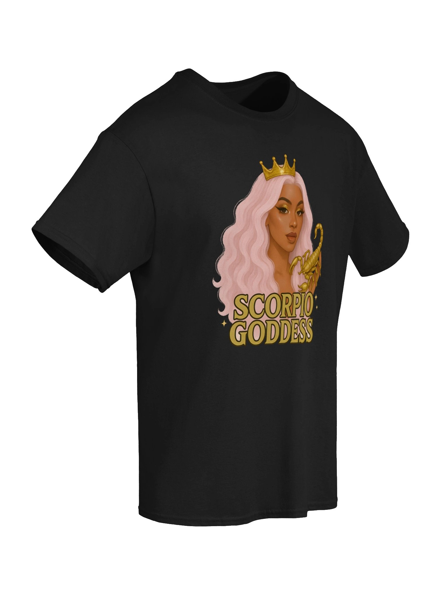 Scorpio Goddess Pink Hair Crown Tee product image (40)