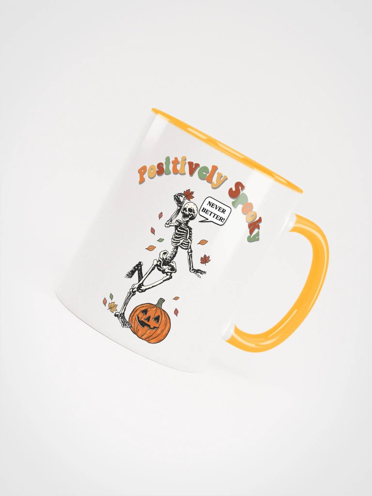 Retro Spooky Skeleton Halloween Color Inside Mug product image (5)