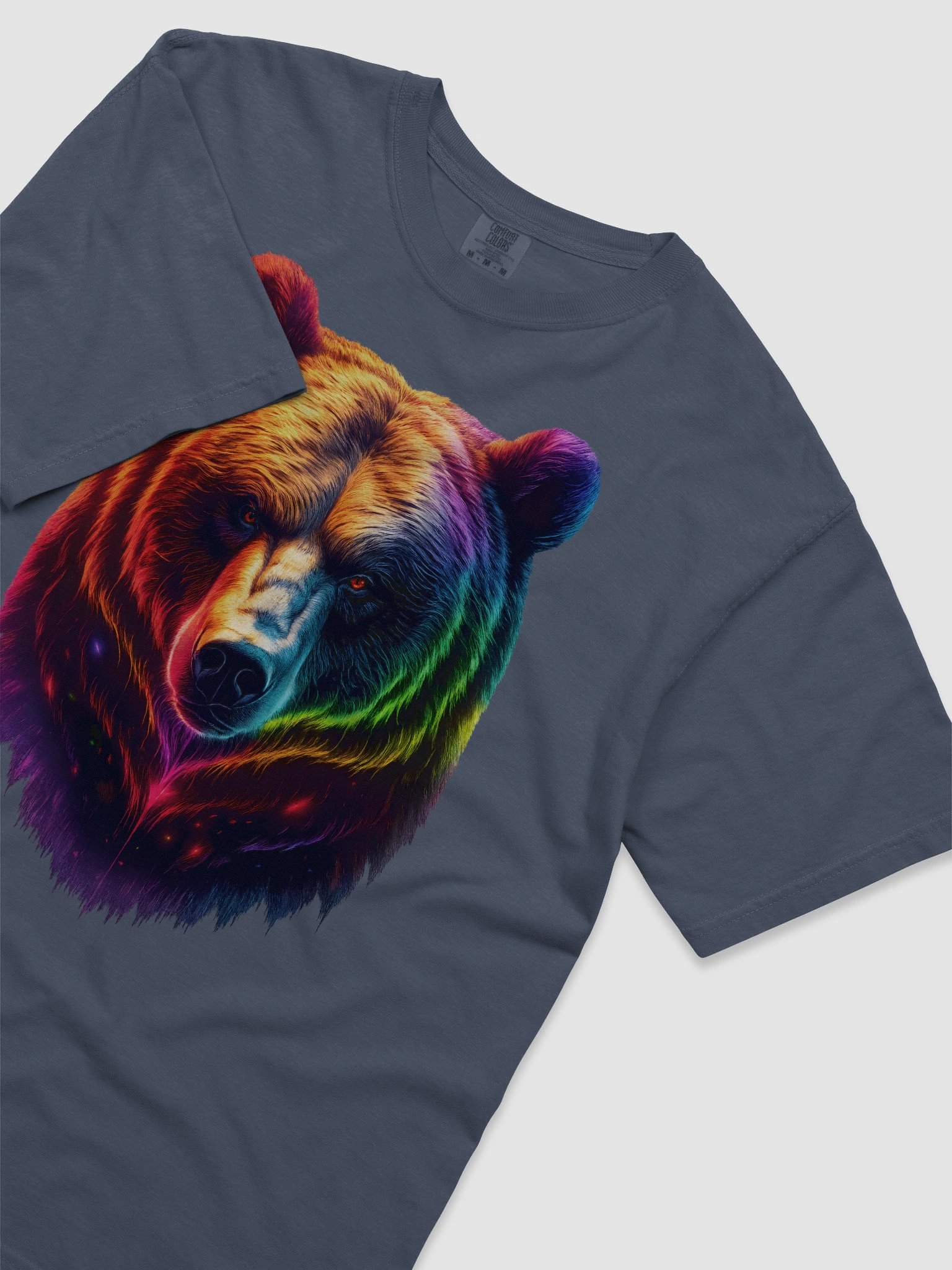 Pride Rainbow Bear Face - LGBTQ Bear in Neon Cosmic Colors product image (5)