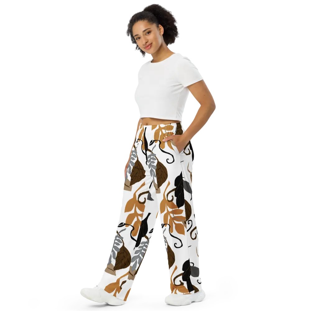 Neutral Leaves Wideleg Pants product image (7)