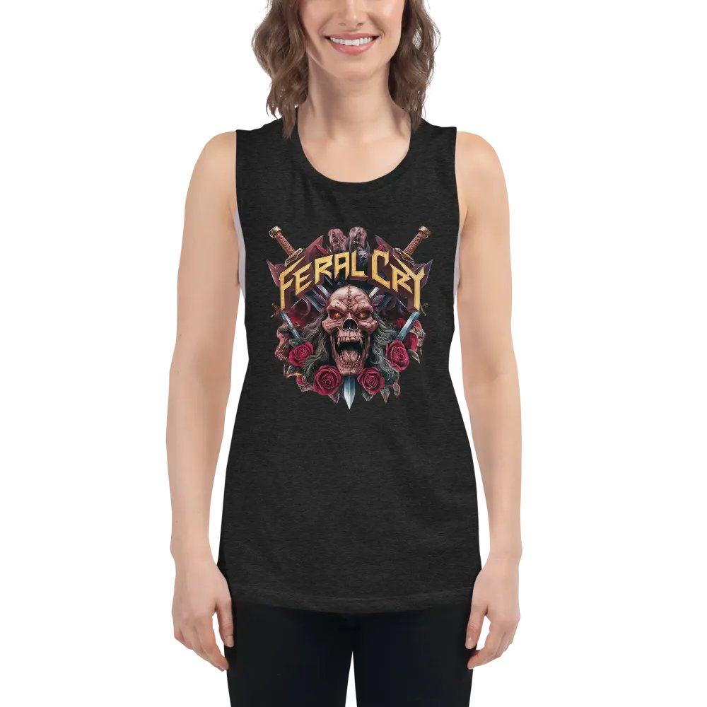 Feral Cry Demonic Skull Women's Muscle Tank product image (5)
