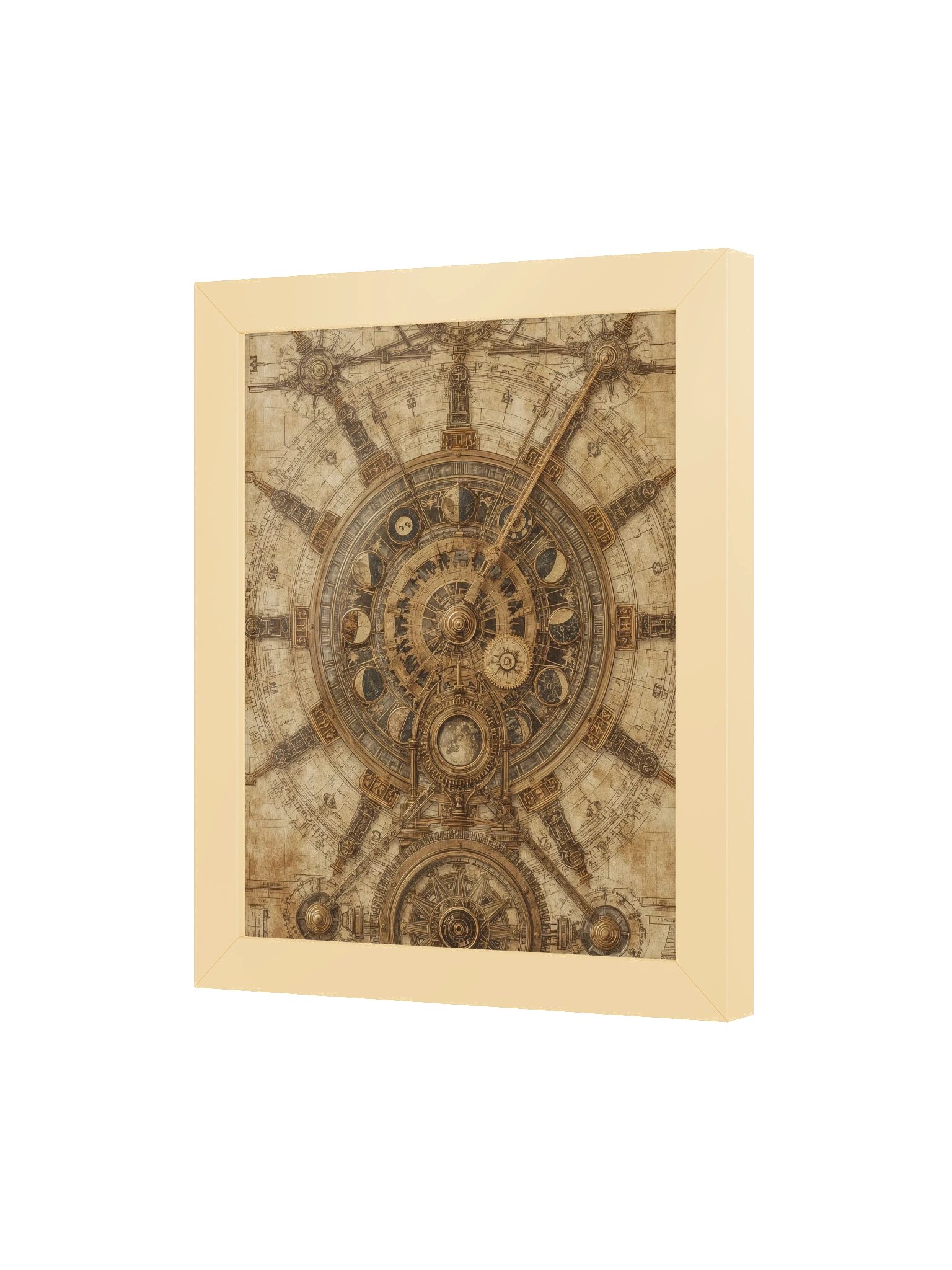 The Chronos Engine – Framed Vertical Poster (Gold Frame) product image (3)