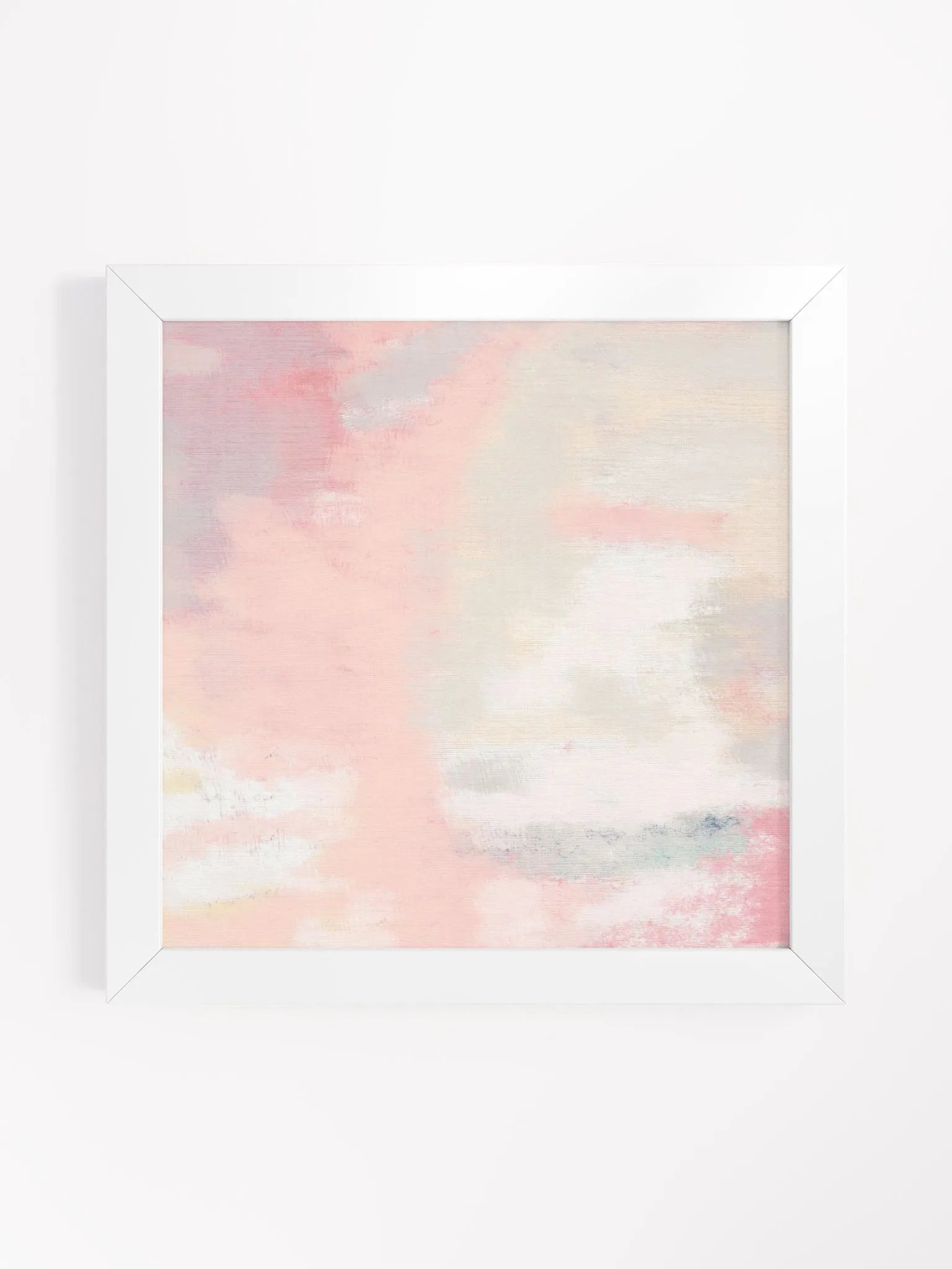 Pale Pink and White Abstract Painting Print Square product image (43)