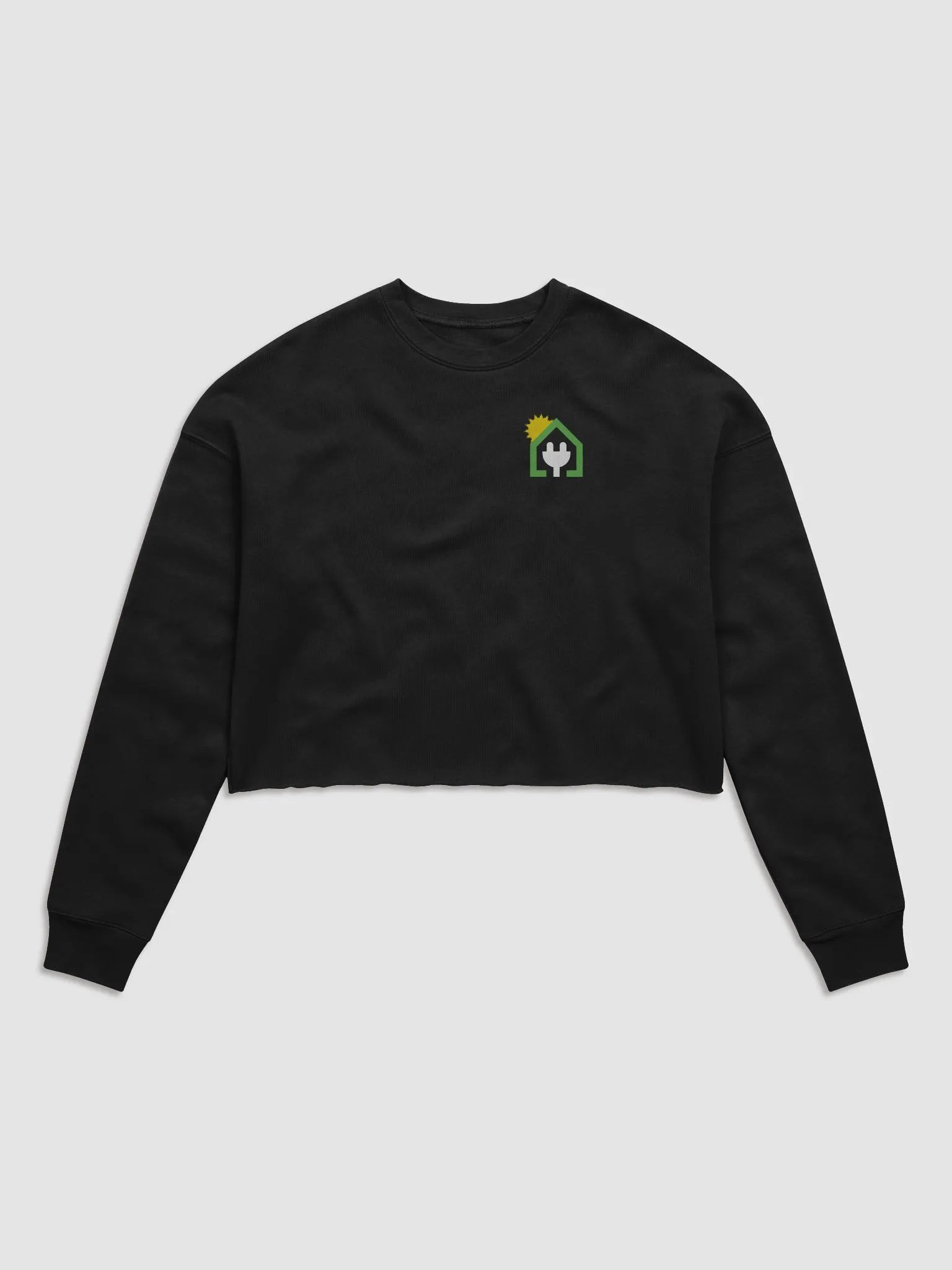 Plug It In Solar High-Quality Canvas Women's Fleece Crop Sweatshirt product image (1)