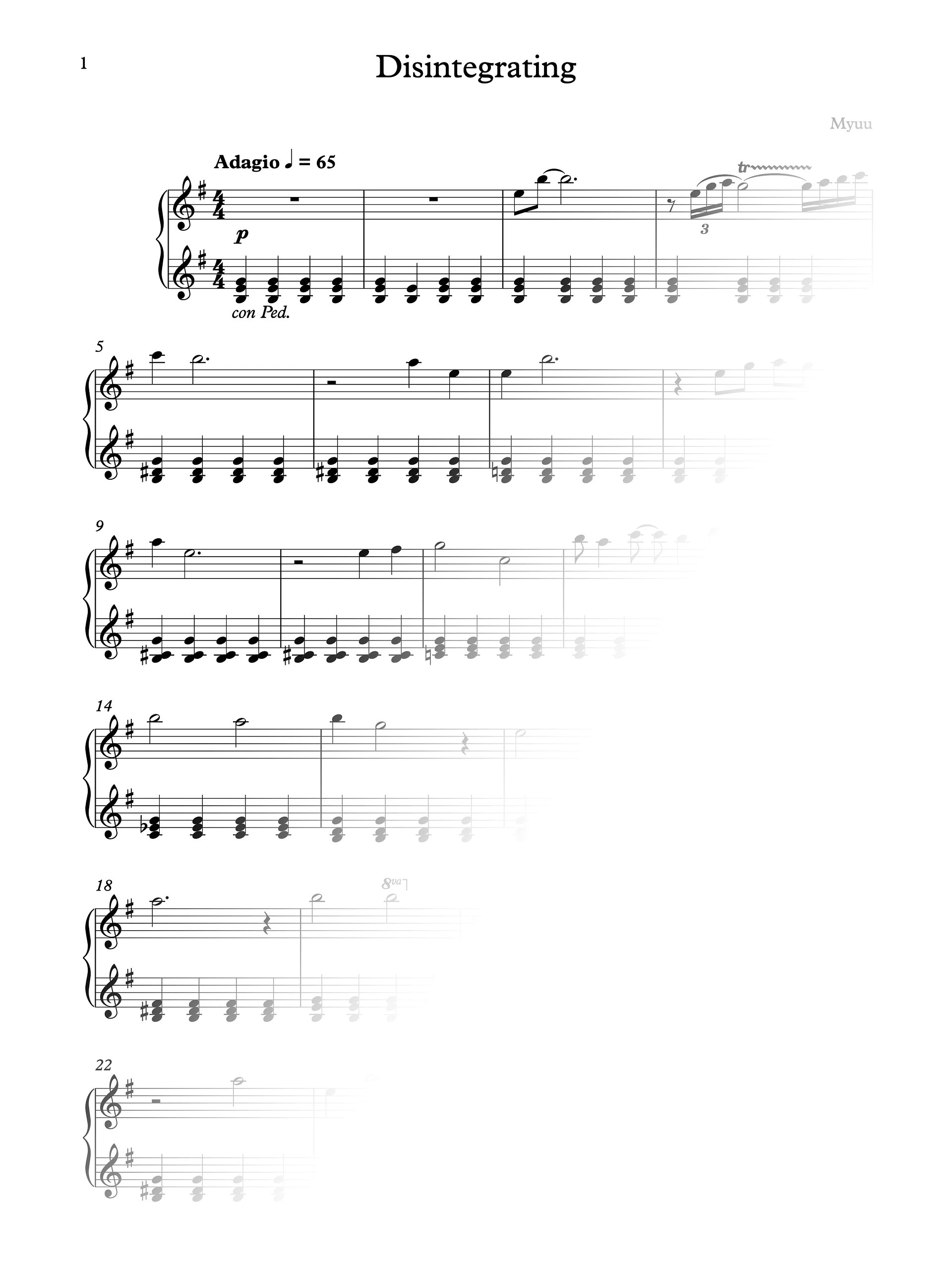 Sheet Music - Disintegrating product image (1)