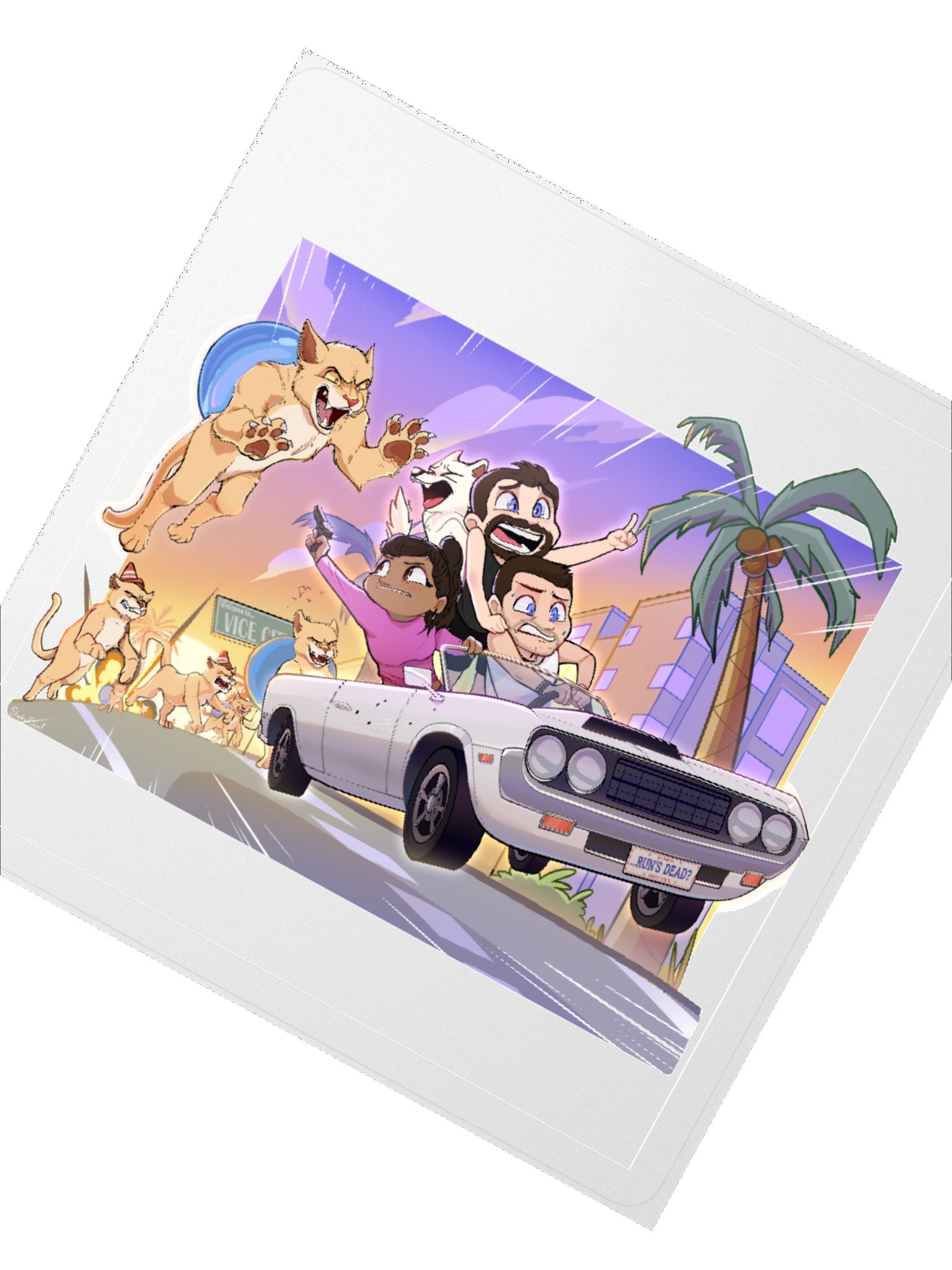 Cat-astrophic Fur-ocius Purrsuit Sticker product image (3)