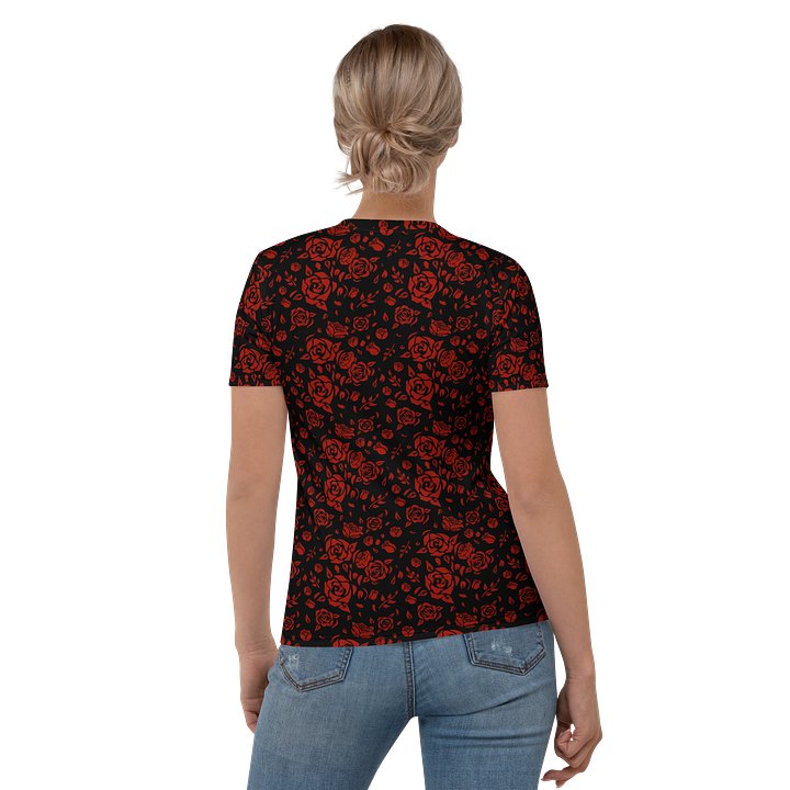 Painted Rose Crew Neck Feminine T-Shirt product image (2)