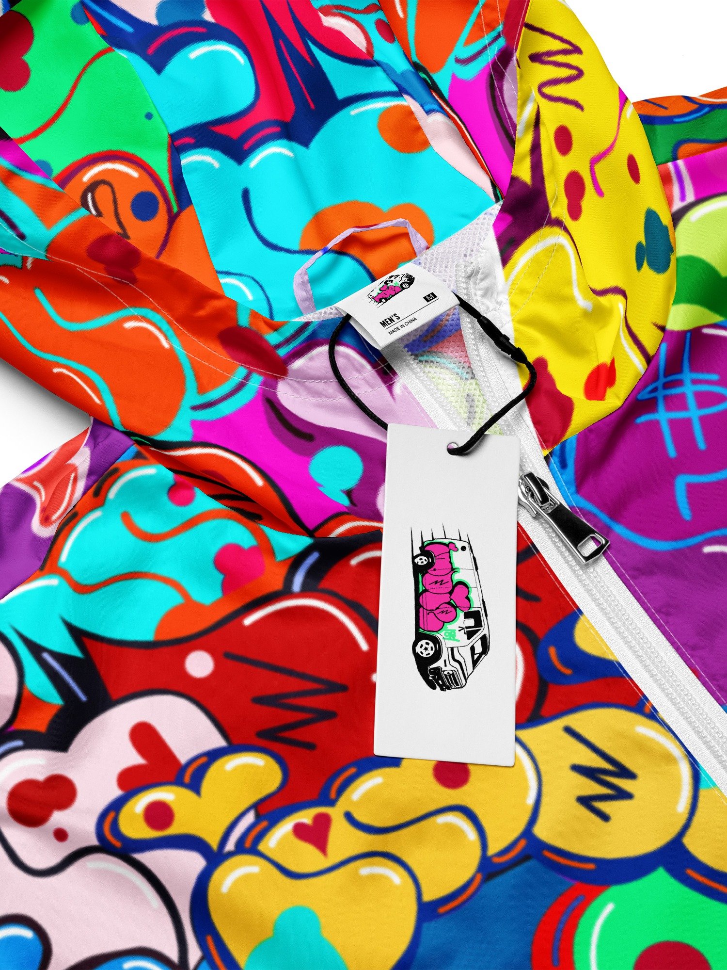 INDIE184 BUBBLE PATTERN ALL-OVER WINDBREAKER (UNISEX) product image (4)