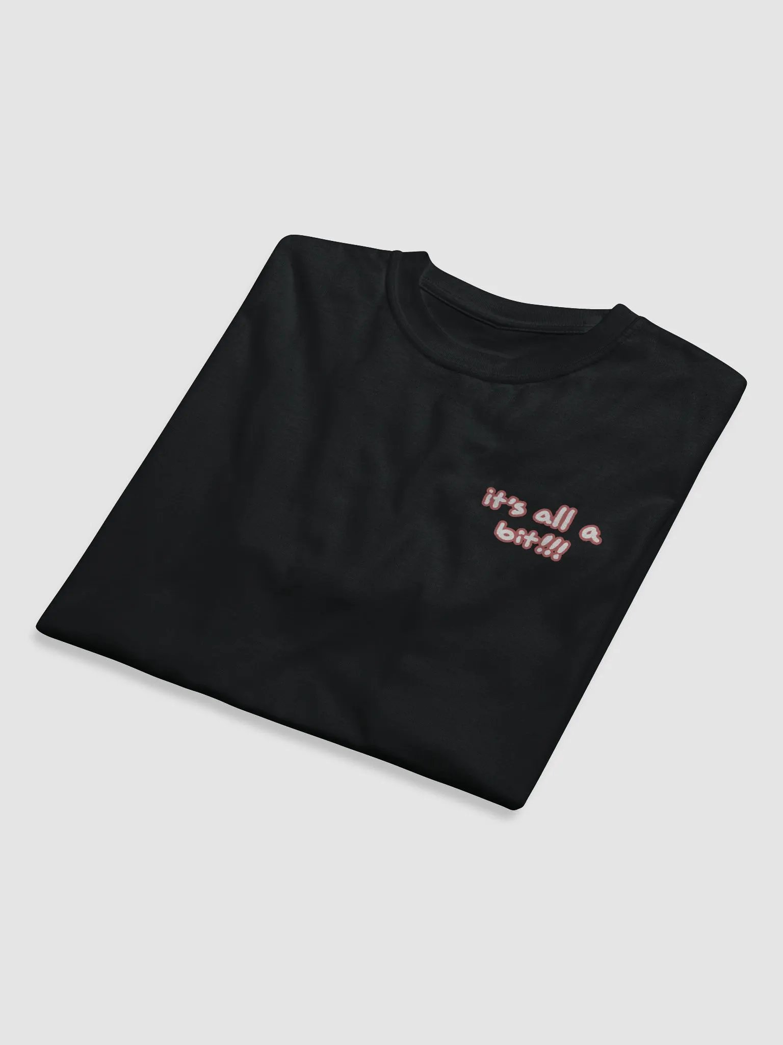 “It’s all a bit!!!” (sm. lined design, #CB5F5F) unisex eco tee product image (8)