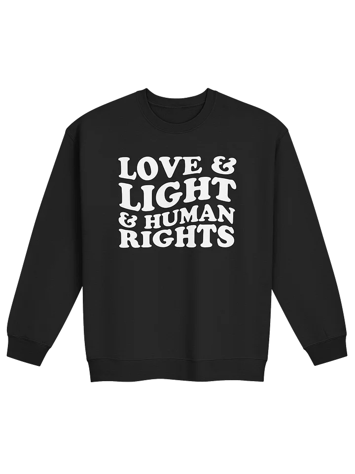 Love, Light & Human Rights Crew Sweatshirt (White) product image (5)