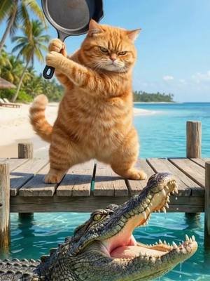 Cat betrayed by crocodile or shark...😂😂 #aistory #cat #funny #shorts #catstory 
