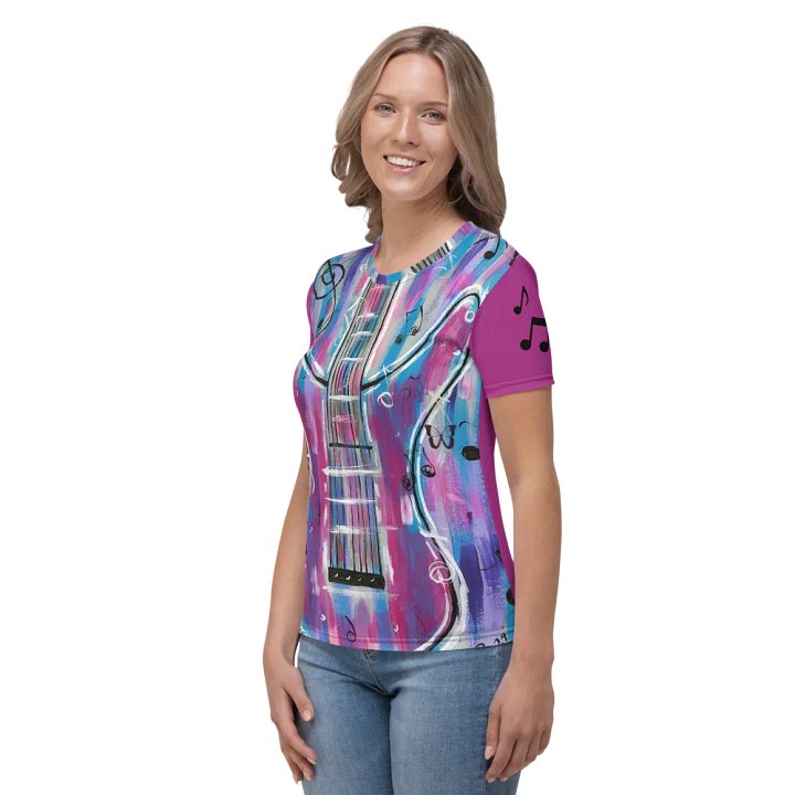 My Guitar (art by Dina R.) acrylic painting - Women's Crew Neck T-Shirt product image (2)