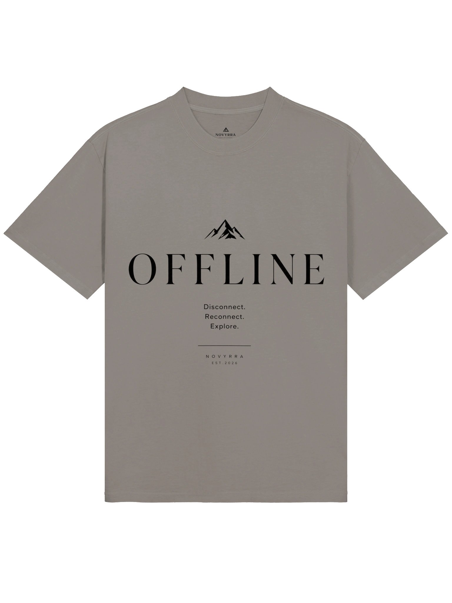 OFFLINE Minimalist Graphic T-Shirt | Premium Outdoor Streetwear Tee | Unisex Oversized Nature Shirt | NOVYRRA product image (2)
